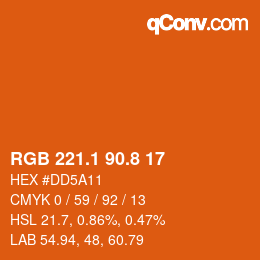 Color code: RGB 221.1 90.8 17 | qconv.com