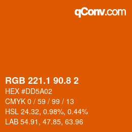 カラーコード: RGB 221.1 90.8 2 | qconv.com
