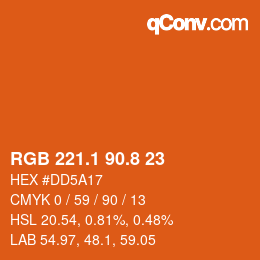 Color code: RGB 221.1 90.8 23 | qconv.com