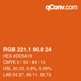 カラーコード: RGB 221.1 90.8 24 | qconv.com