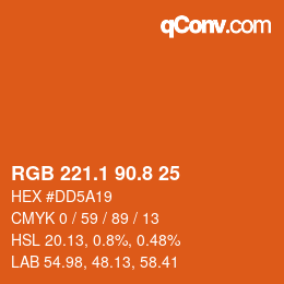 Color code: RGB 221.1 90.8 25 | qconv.com