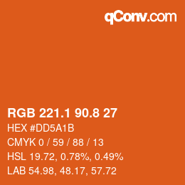 Color code: RGB 221.1 90.8 27 | qconv.com