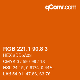 Color code: RGB 221.1 90.8 3 | qconv.com