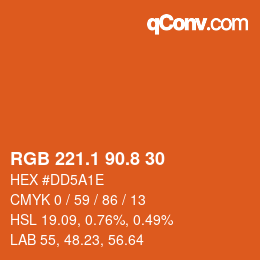 Color code: RGB 221.1 90.8 30 | qconv.com