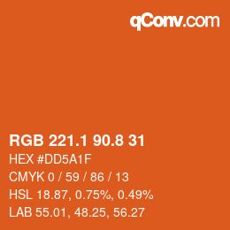 Color code: RGB 221.1 90.8 31 | qconv.com