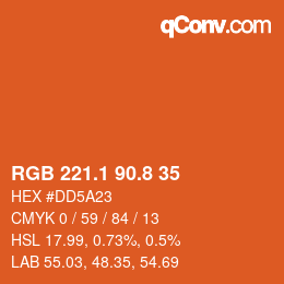 Color code: RGB 221.1 90.8 35 | qconv.com