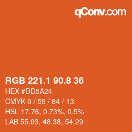 Color code: RGB 221.1 90.8 36 | qconv.com