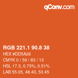 Color code: RGB 221.1 90.8 38 | qconv.com