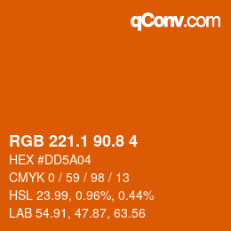 Color code: RGB 221.1 90.8 4 | qconv.com