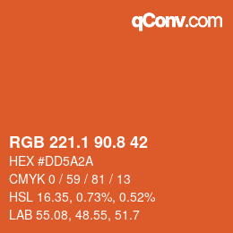 Color code: RGB 221.1 90.8 42 | qconv.com
