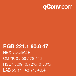 Color code: RGB 221.1 90.8 47 | qconv.com