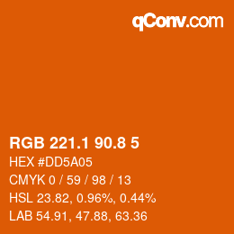Farbcode: RGB 221.1 90.8 5 | qconv.com