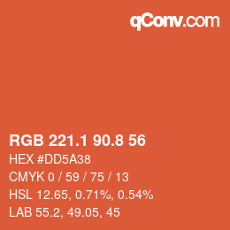 Color code: RGB 221.1 90.8 56 | qconv.com