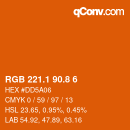 カラーコード: RGB 221.1 90.8 6 | qconv.com