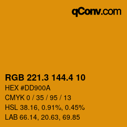 カラーコード: RGB 221.3 144.4 10 | qconv.com