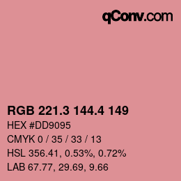 カラーコード: RGB 221.3 144.4 149 | qconv.com