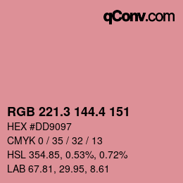 カラーコード: RGB 221.3 144.4 151 | qconv.com