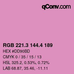 カラーコード: RGB 221.3 144.4 189 | qconv.com