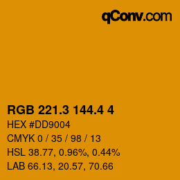 カラーコード: RGB 221.3 144.4 4 | qconv.com