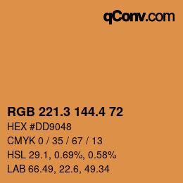 カラーコード: RGB 221.3 144.4 72 | qconv.com