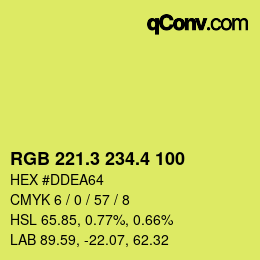 カラーコード: RGB 221.3 234.4 100 | qconv.com
