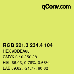 カラーコード: RGB 221.3 234.4 104 | qconv.com