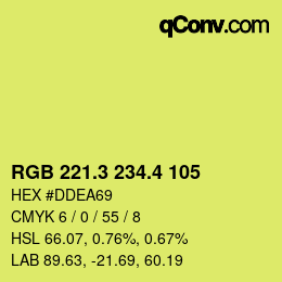 カラーコード: RGB 221.3 234.4 105 | qconv.com