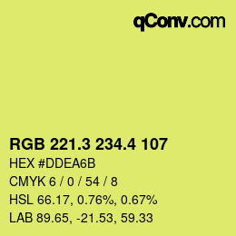 カラーコード: RGB 221.3 234.4 107 | qconv.com