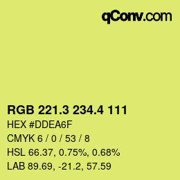 カラーコード: RGB 221.3 234.4 111 | qconv.com