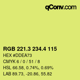 カラーコード: RGB 221.3 234.4 115 | qconv.com