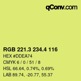 カラーコード: RGB 221.3 234.4 116 | qconv.com
