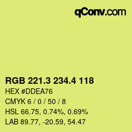 カラーコード: RGB 221.3 234.4 118 | qconv.com