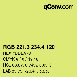 カラーコード: RGB 221.3 234.4 120 | qconv.com