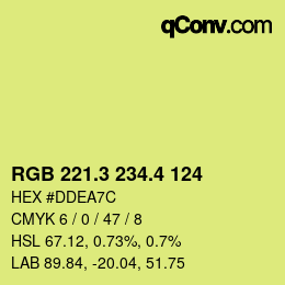 カラーコード: RGB 221.3 234.4 124 | qconv.com