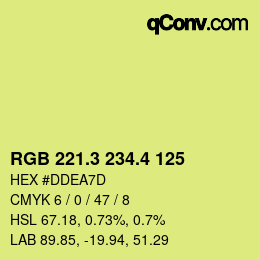 カラーコード: RGB 221.3 234.4 125 | qconv.com