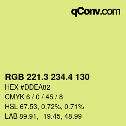 カラーコード: RGB 221.3 234.4 130 | qconv.com