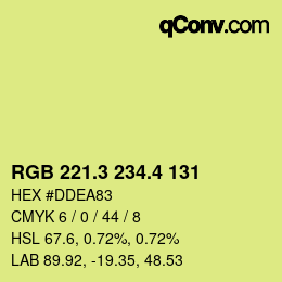 カラーコード: RGB 221.3 234.4 131 | qconv.com