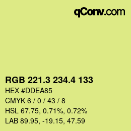 カラーコード: RGB 221.3 234.4 133 | qconv.com