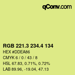 カラーコード: RGB 221.3 234.4 134 | qconv.com