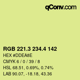 カラーコード: RGB 221.3 234.4 142 | qconv.com