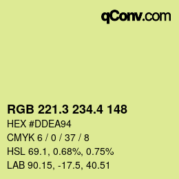 カラーコード: RGB 221.3 234.4 148 | qconv.com