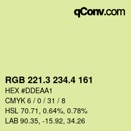 カラーコード: RGB 221.3 234.4 161 | qconv.com