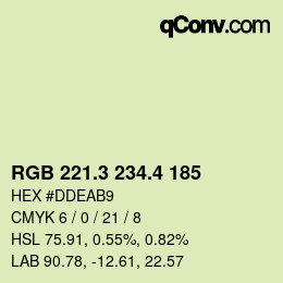 カラーコード: RGB 221.3 234.4 185 | qconv.com