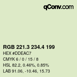 カラーコード: RGB 221.3 234.4 199 | qconv.com