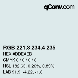 カラーコード: RGB 221.3 234.4 235 | qconv.com