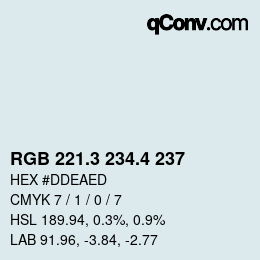 カラーコード: RGB 221.3 234.4 237 | qconv.com