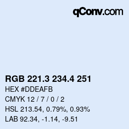カラーコード: RGB 221.3 234.4 251 | qconv.com