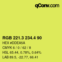 カラーコード: RGB 221.3 234.4 90 | qconv.com