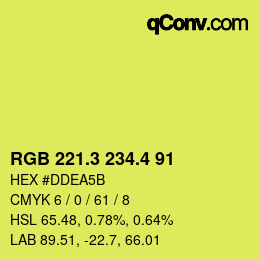 カラーコード: RGB 221.3 234.4 91 | qconv.com