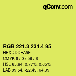 カラーコード: RGB 221.3 234.4 95 | qconv.com